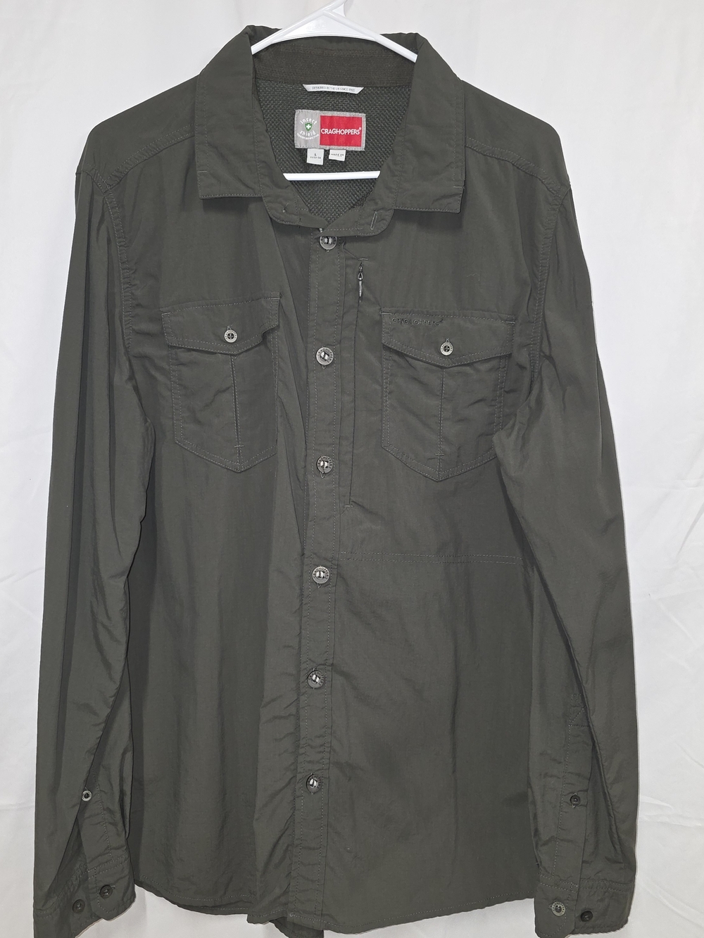 Craghoppers Men's Olive Green Button-Front Casual Shirt